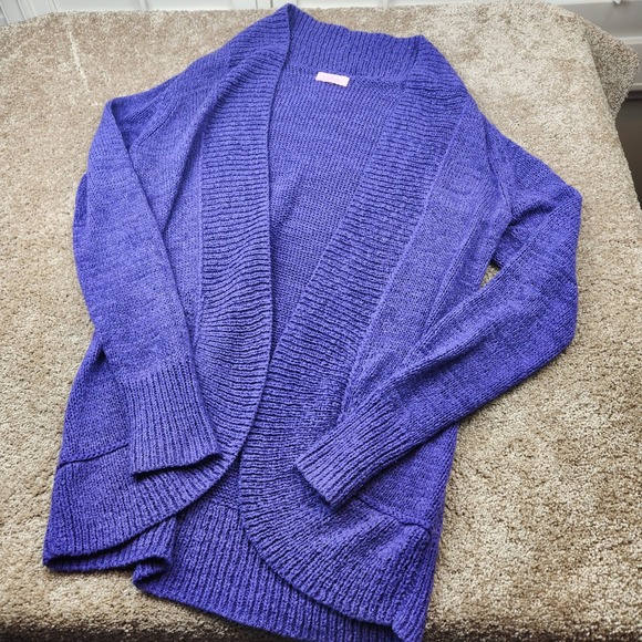Lilly Pulitzer Sweaters - Lilly Pulitzer Womens Purple Open Front Cardigan Style Open Knit Shawl Collar